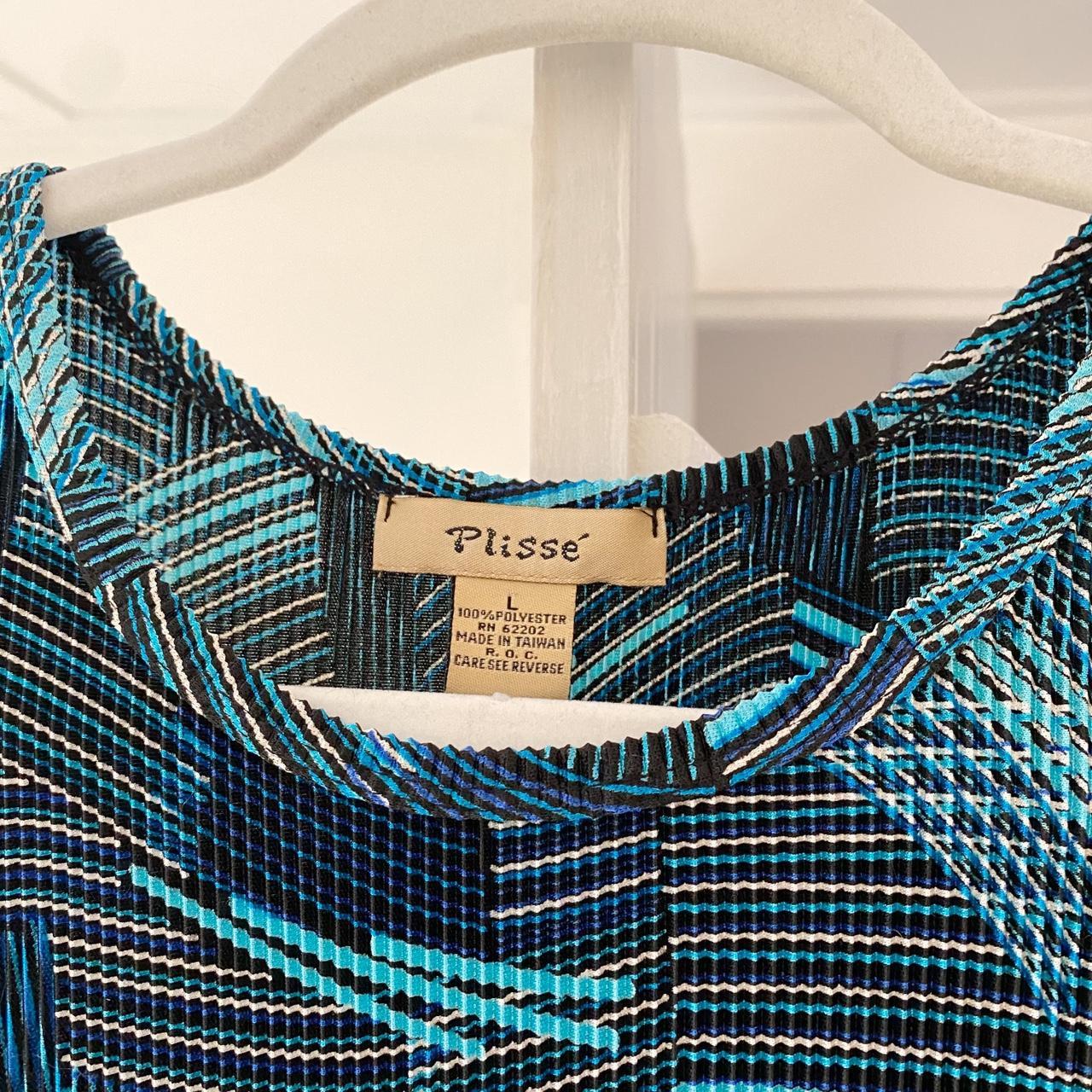 Plissé Vintage Y2K Printed Accordian Pleat Top Size L