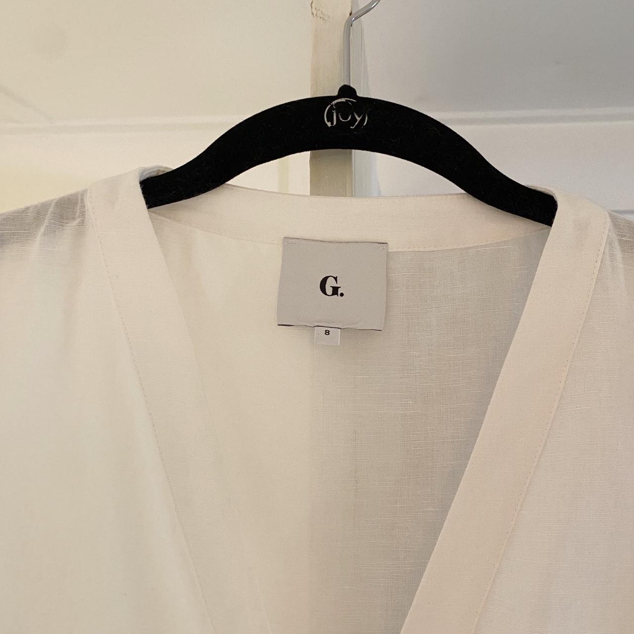 G. Label by Goop Marcia Linen Puff Sleeve Top in White Size 8