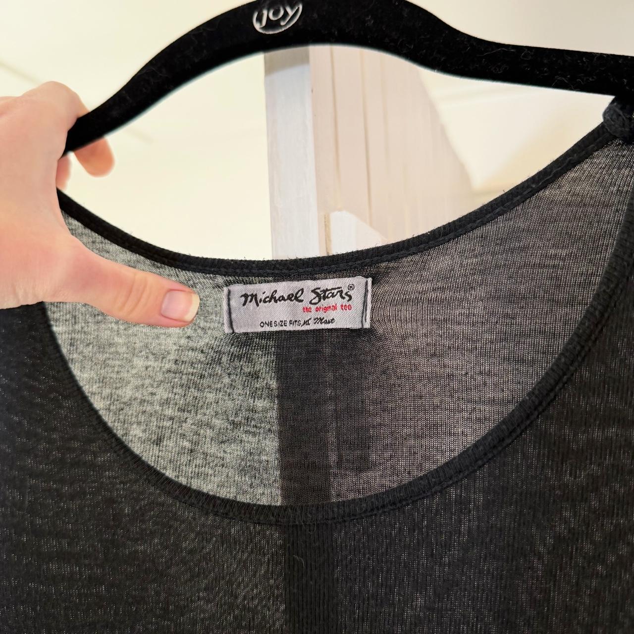 Michael Stars Vintage Y2K Semi Sheer Knit Long Sleeve Mini Dress OS