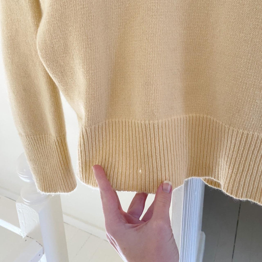 Blossom Wool Cashmere Knit Scoop Neck Sweater Size S