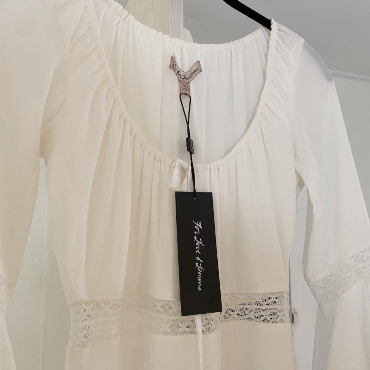 For Love & Lemons Angelina Lace Trim Mini Dress in Ivory NWT Size XS