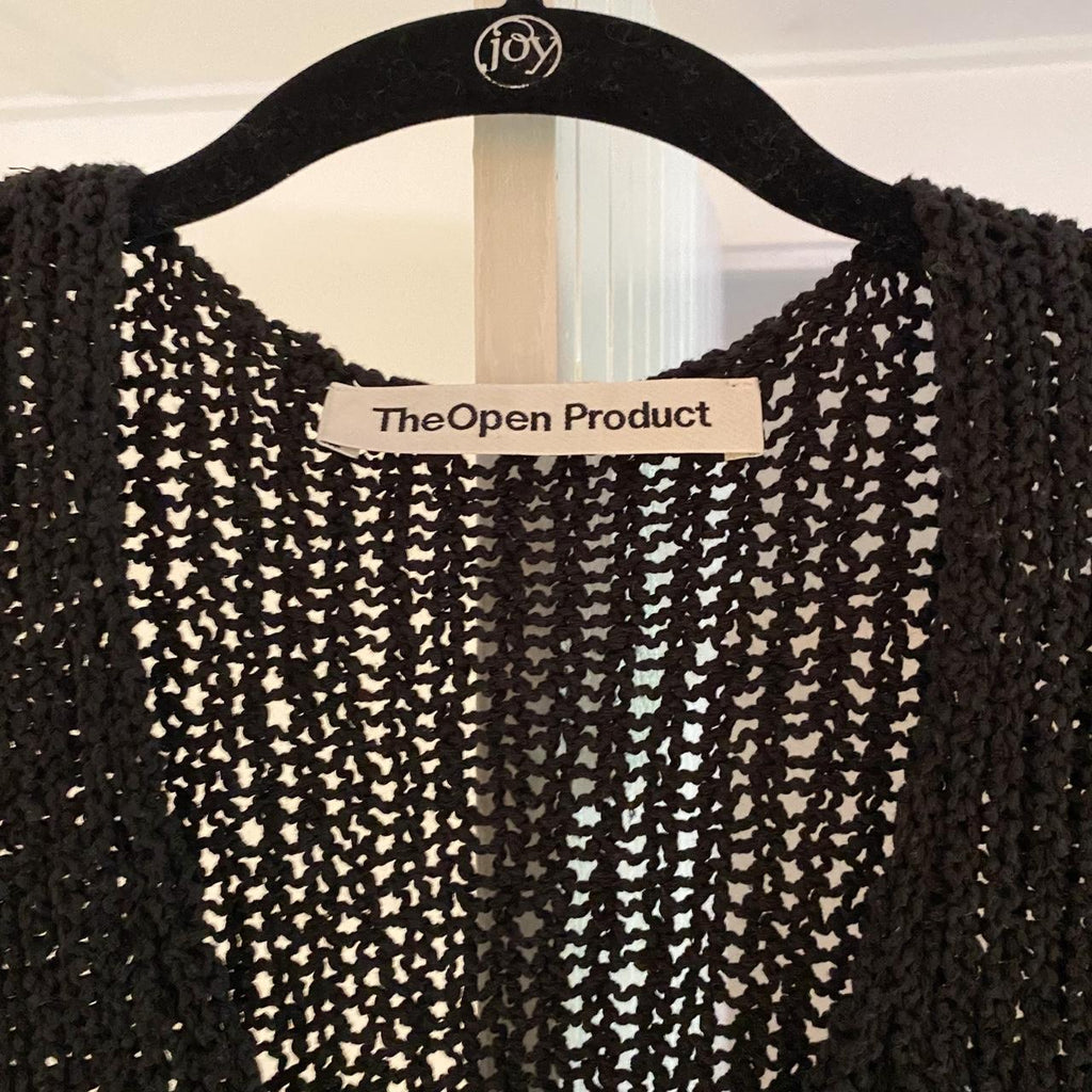 TheOpen Product Open Front Knit Top in Black Size 1