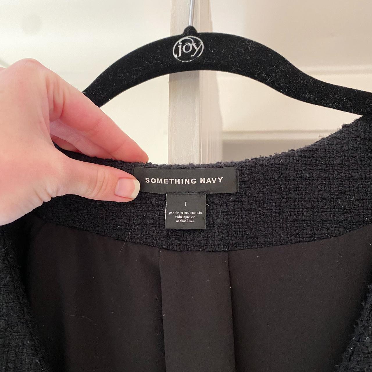 Something Navy Tweed Crop Blazer Size L