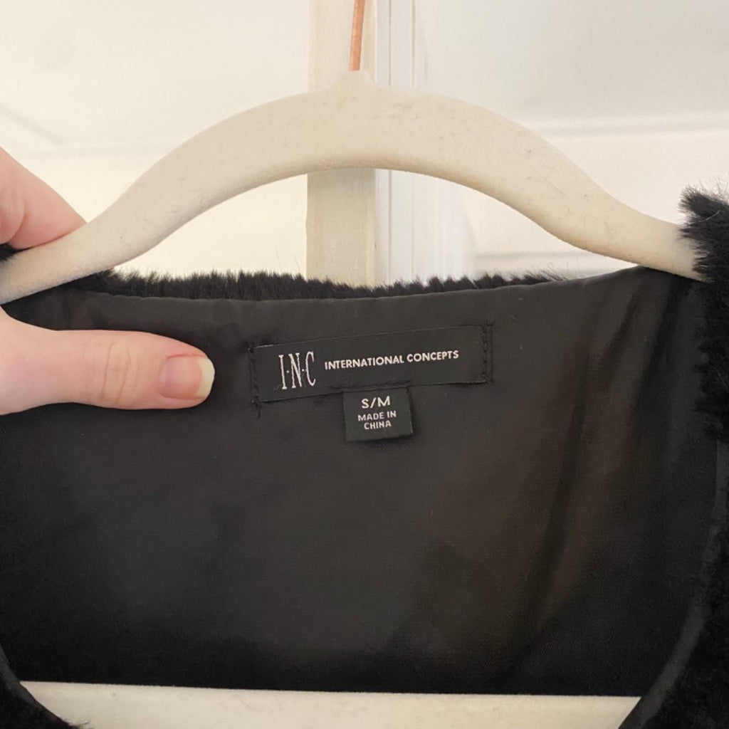 INC International Concepts Faux Fur Vest Size S/M