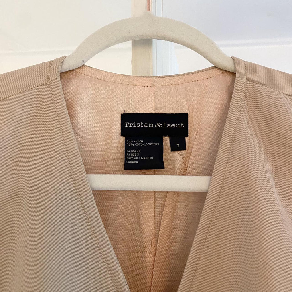 Tristan & Isuet Vintage Y2K Canvas Suit Vest Size 7