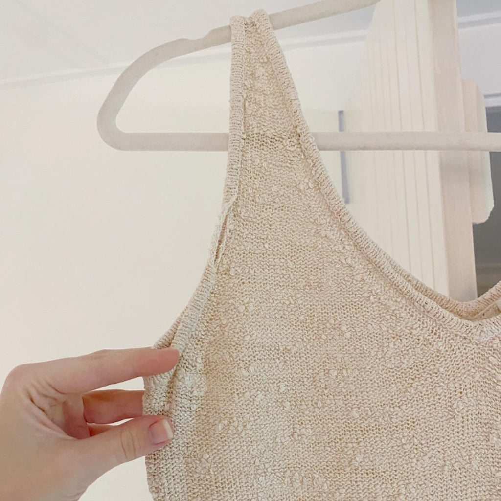 Ellen Tracy Vintage 90s Silk Boucle Knit Tank Top Size 1