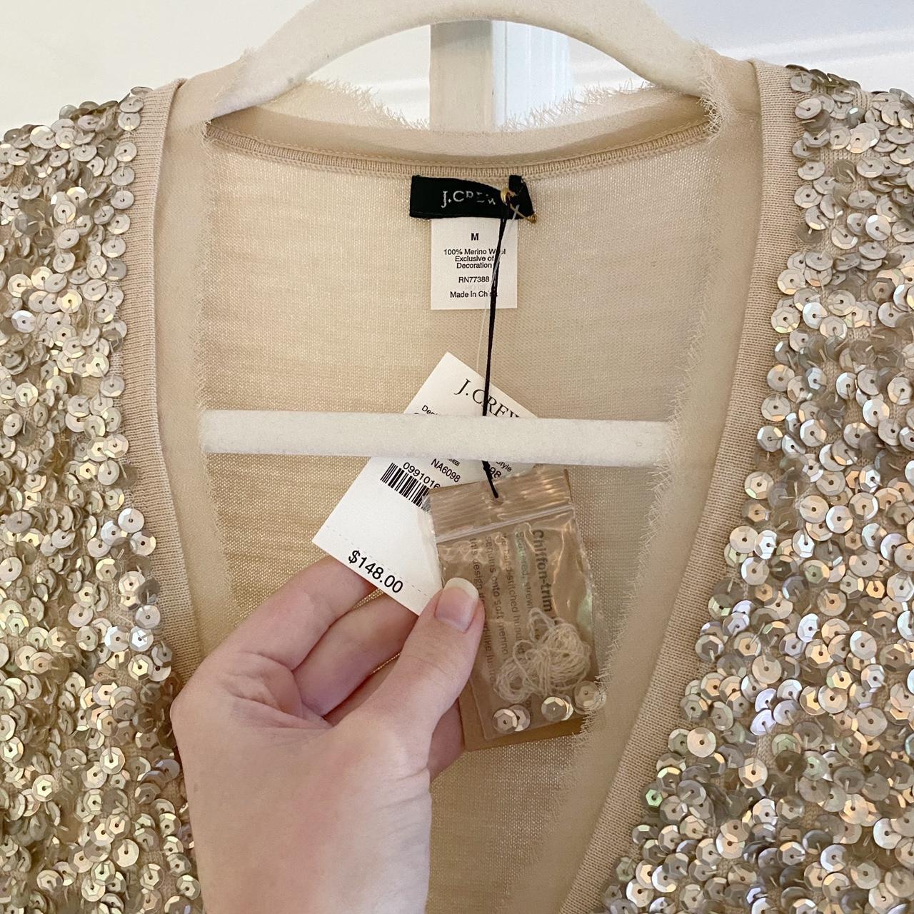 J. Crew Y2K Merino Wool Sequin Top NWT Size M