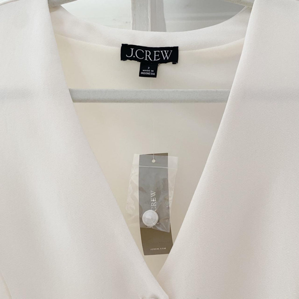 J. Crew Slim-Fit Tuxedo Vest in Ivory City Crepe NWT Size 2