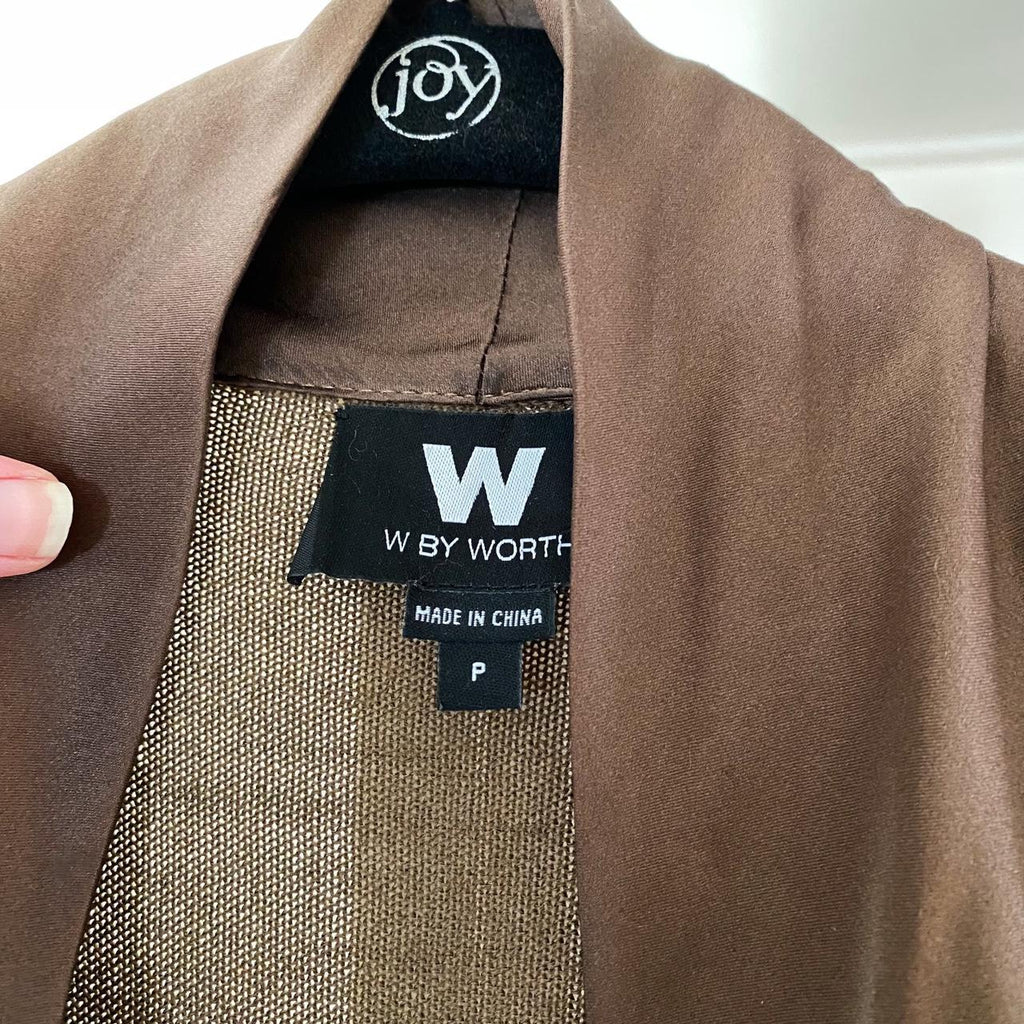 W by Worth Silk Tie Neck Wool Sweater Size P