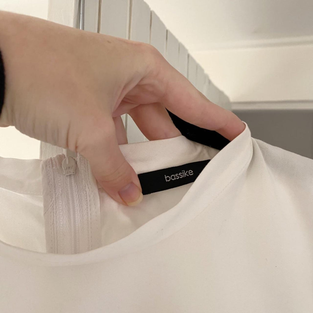 Bassike Short Balloon Sleeve Blouse in White Size 1