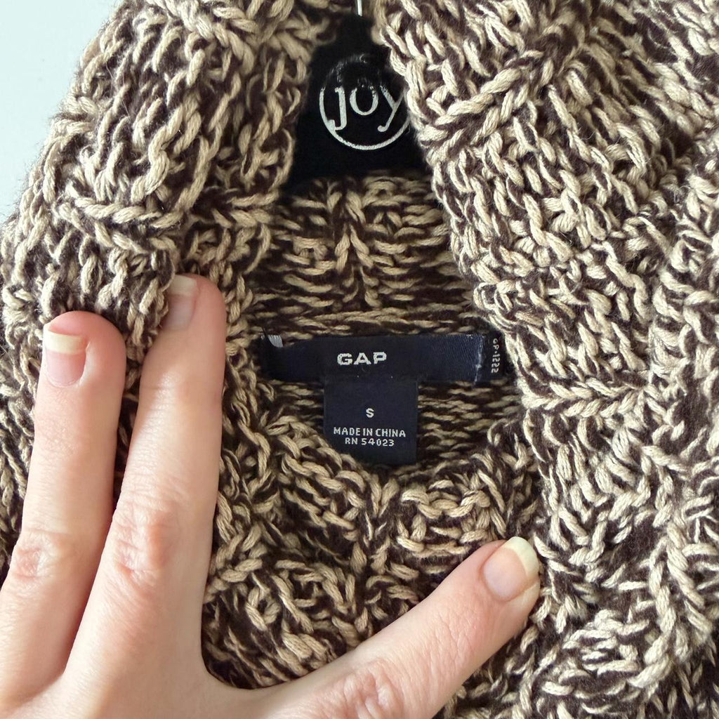 Gap Vintage Y2K Lambs Wool Marled Knit Turtleneck Sweater Size S