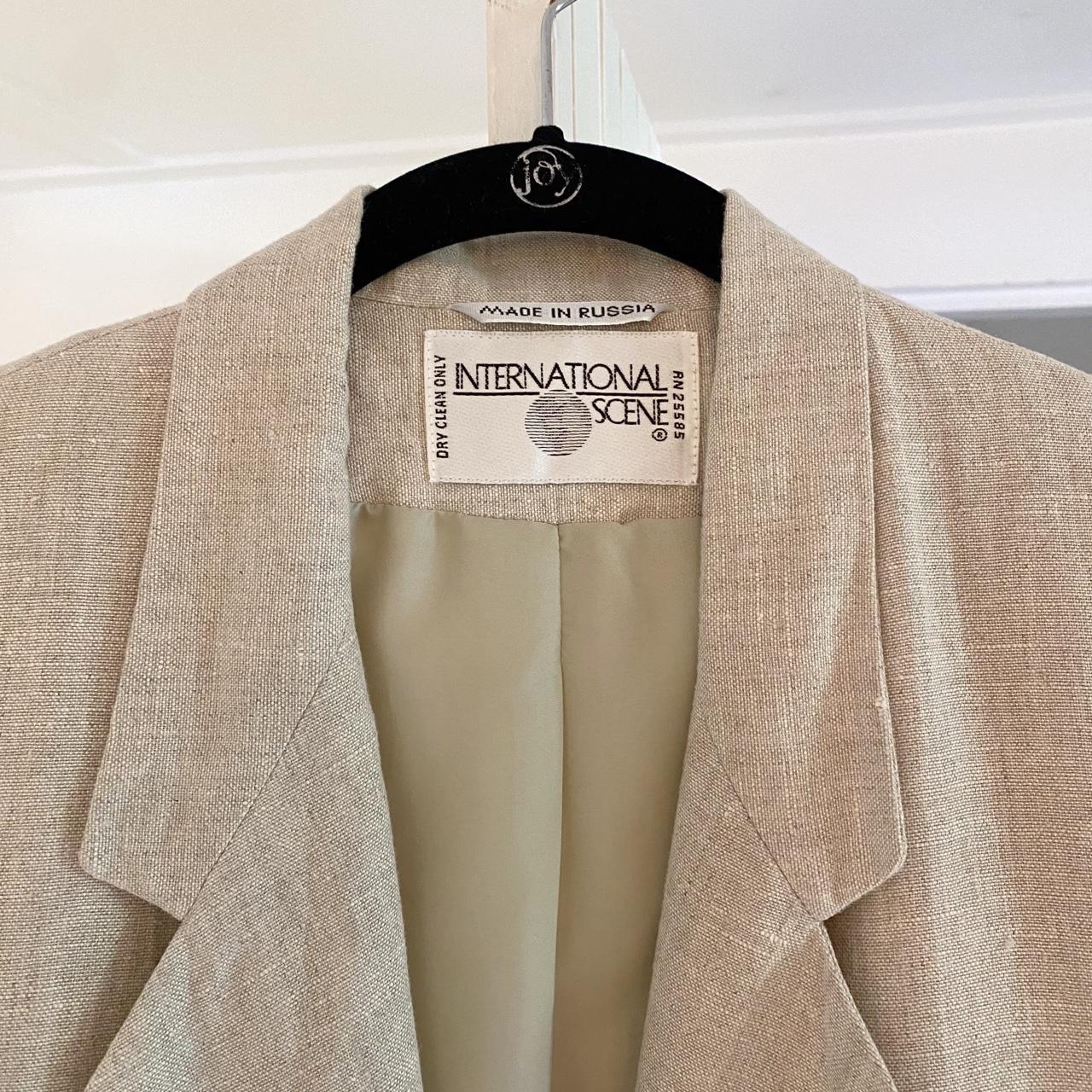 International Scene Vintage 90s Linen Blazer Jacket Size 7/8