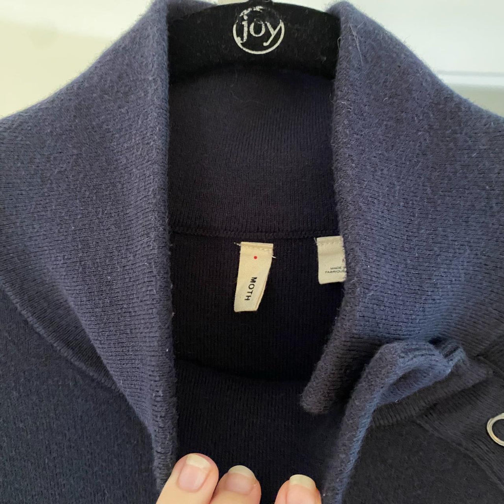 Moth / Anthropologie Tie Waist Mock Neck Poncho Sweater Size M