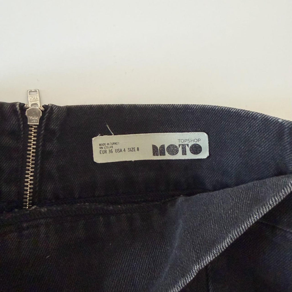 Topshop Moto Denim Mini Skirt Size UK 8