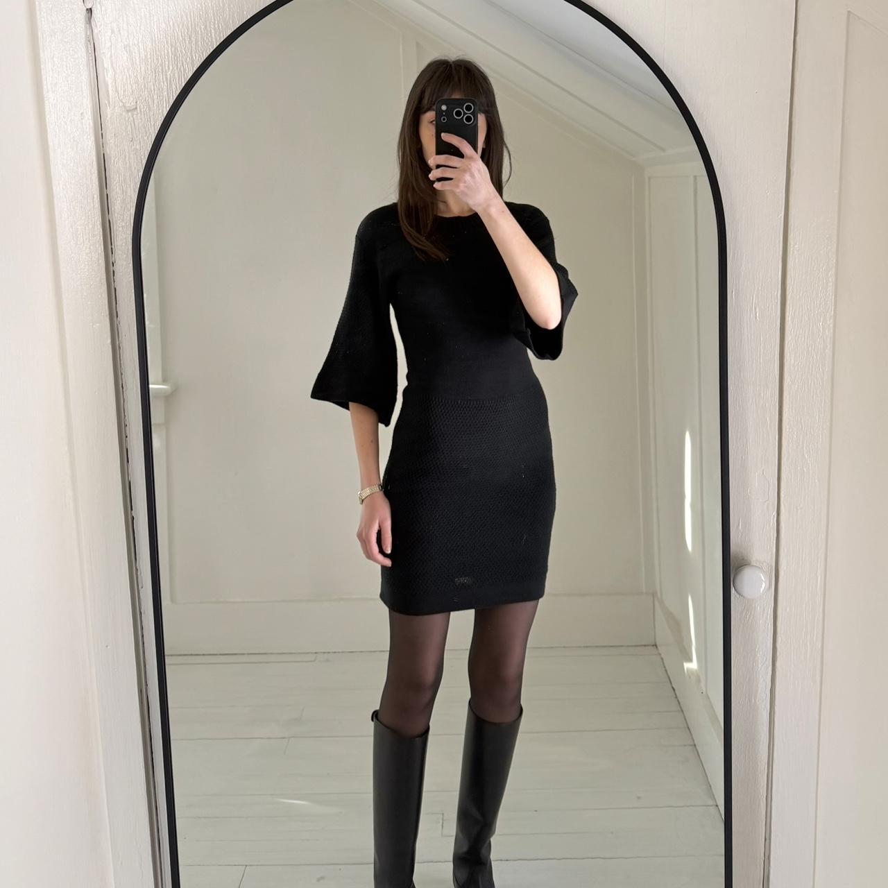 MinkPink Florish Seed Stitch Mini Sweater Dress in Black NWT Size XS