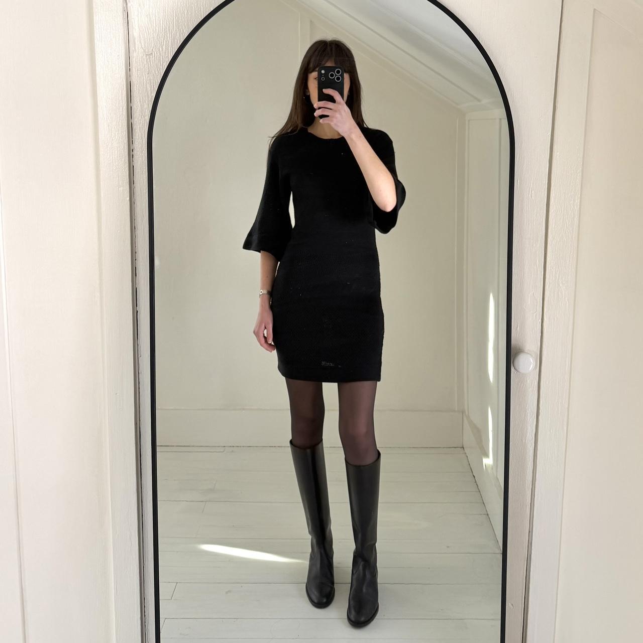 MinkPink Florish Seed Stitch Mini Sweater Dress in Black NWT Size XS