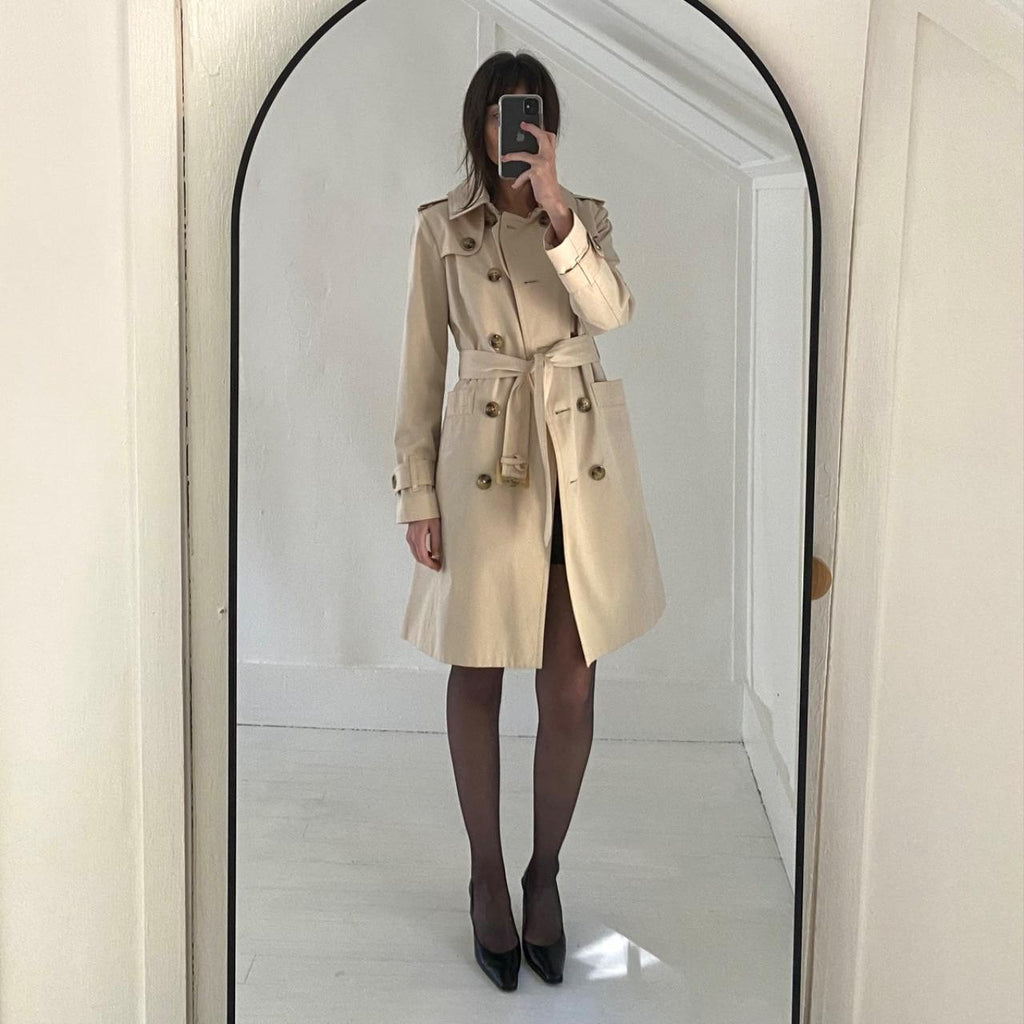 London Fog Double Breasted Trench Coat Size PXS