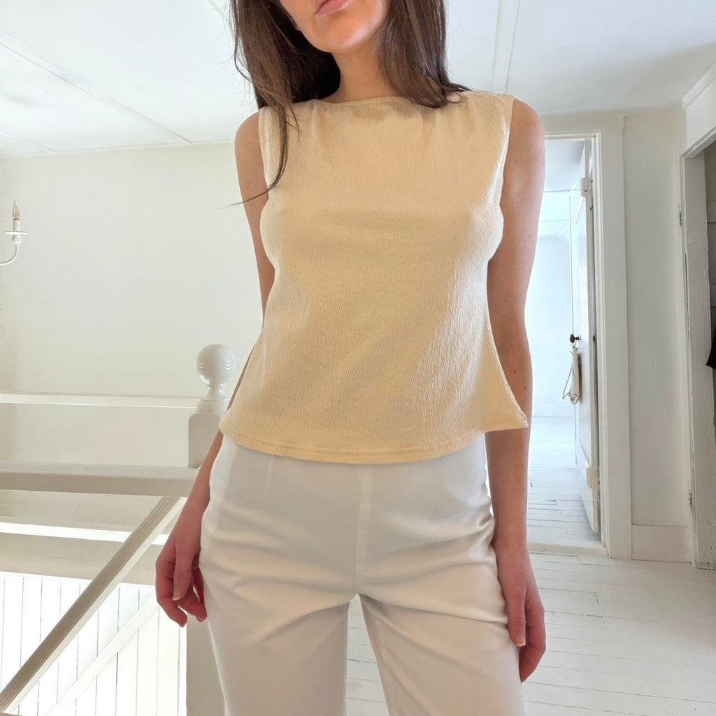 Brandy Melville Kathleen Textured Boat Neck Tank Top OS