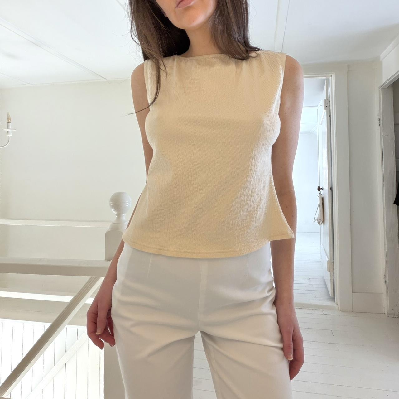 Brandy Melville Kathleen Textured Boat Neck Tank Top OS