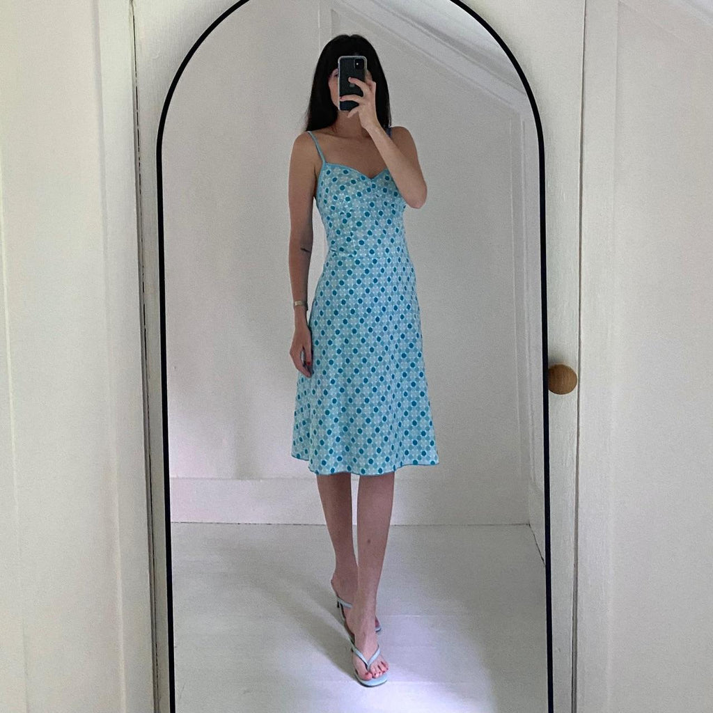 Zinc Vintage 90s Mod Printed A-Line Midi Dress Size 11