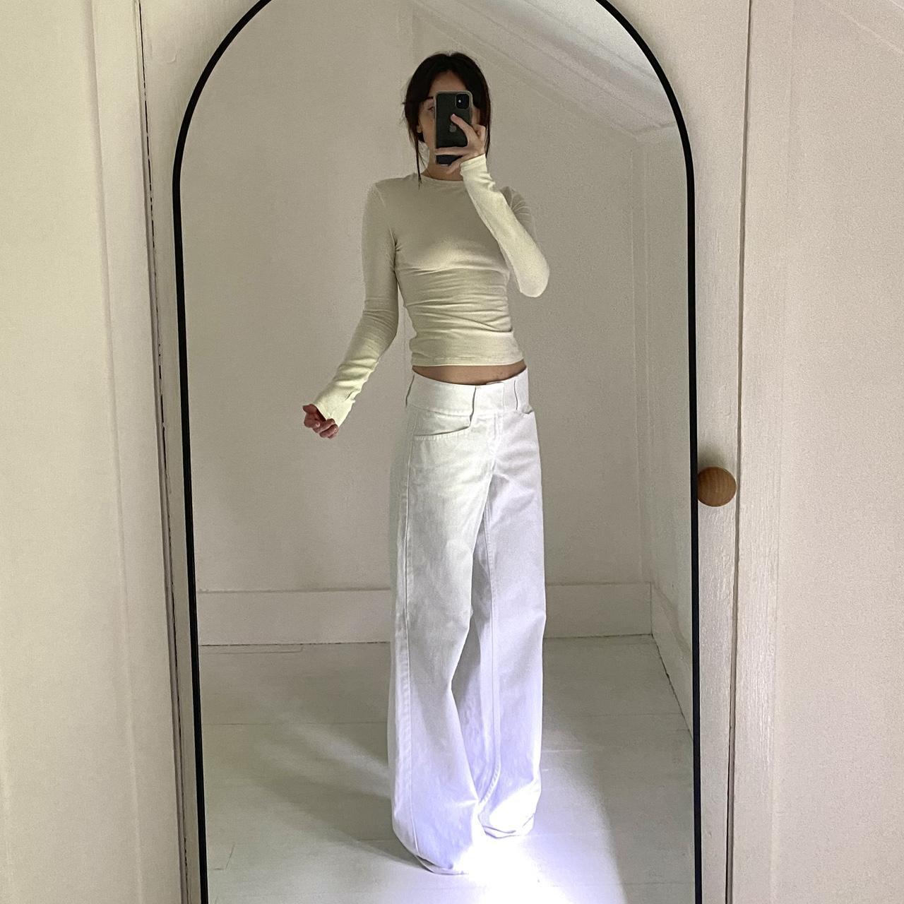 Skims Cotton Jersey Long Sleeve T-Shirt in Bone NWT Size S