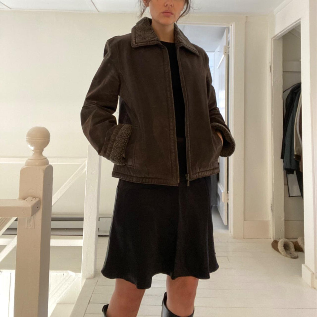 Hugo Buscati Collection Vintage 90s Shearling Leather Jacket Size S