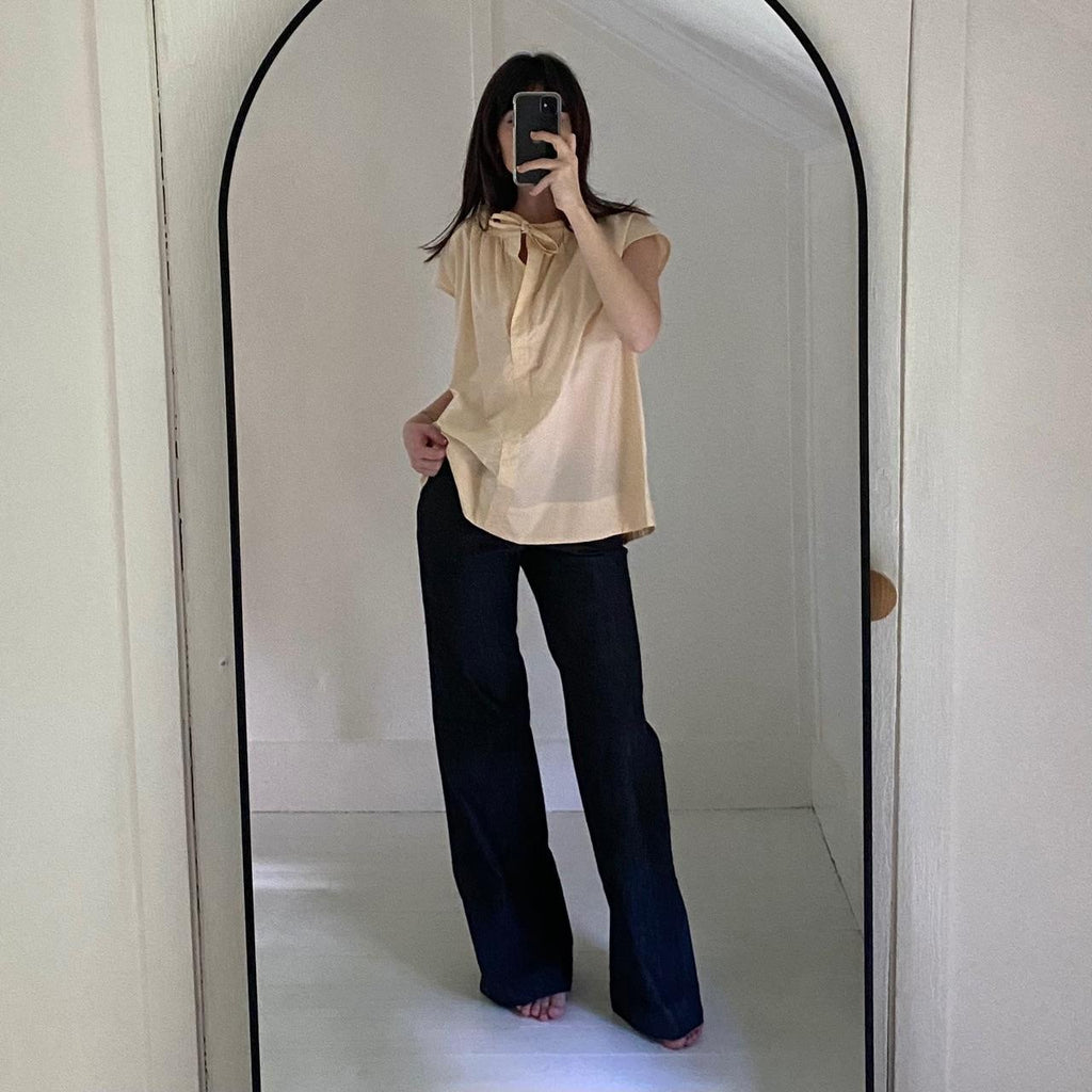 Soeur Tanger Poplin Shirt in Creme Size FR 38