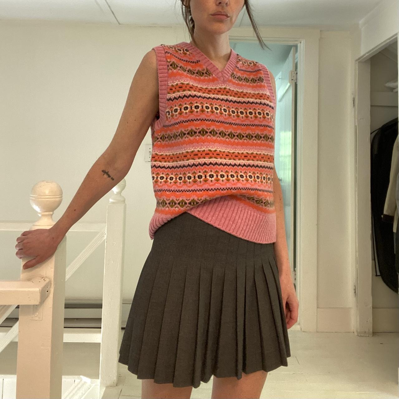 Alex Mill Francis Merino Wool Fair Isle Sweater Vest in Peony Combo Size M