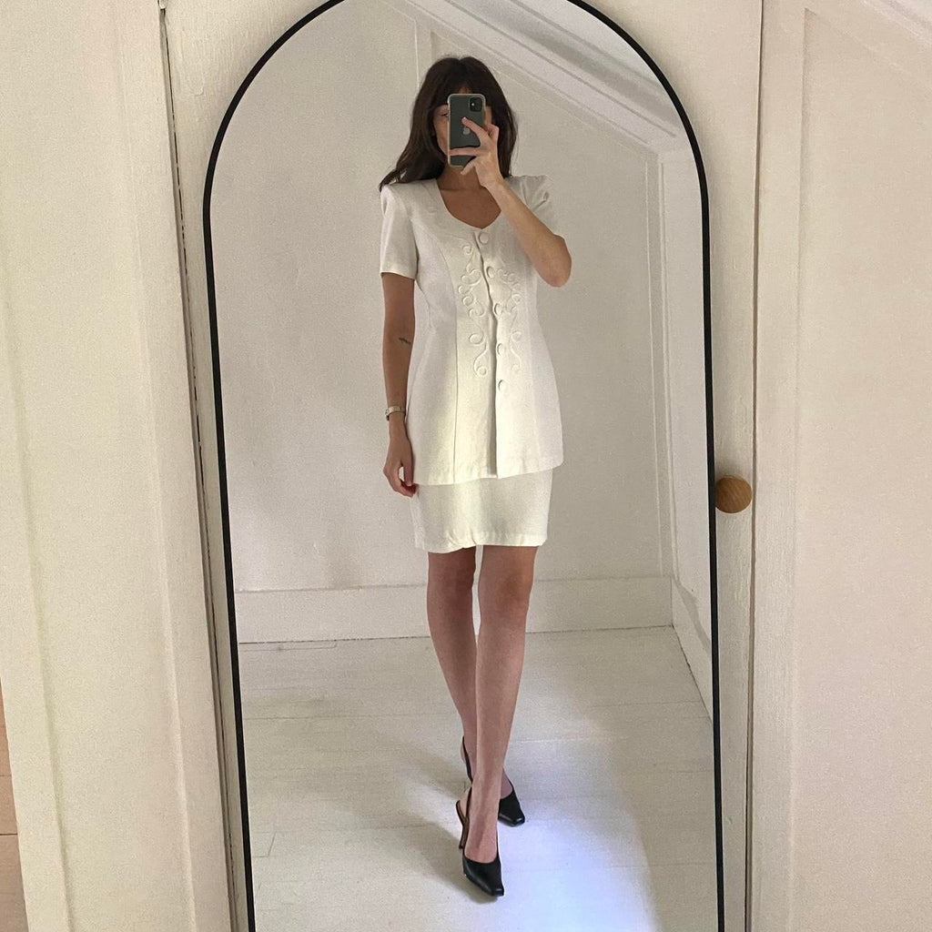 Breakin’ Loose Vintage 80s One Piece Mini Skirt Suit Size 3/4