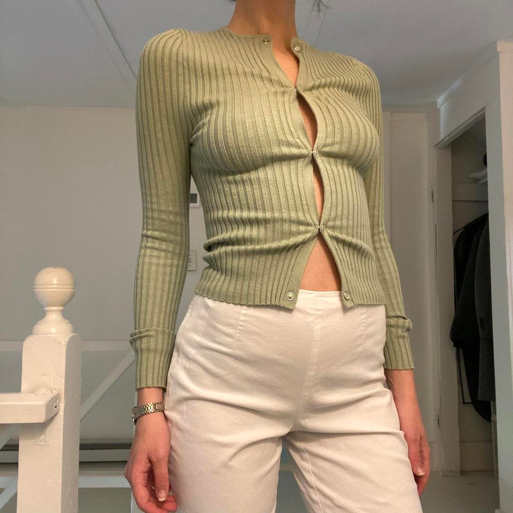 Giu Giu Nonna Pearl Cardigan in Clay Size M