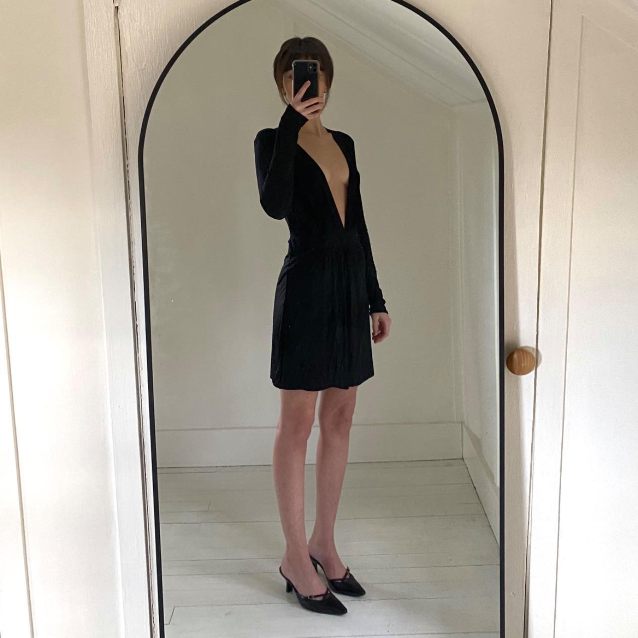 Hugo Buscati Collection Vintage 90s Plunge Neck Mini Dress Size S
