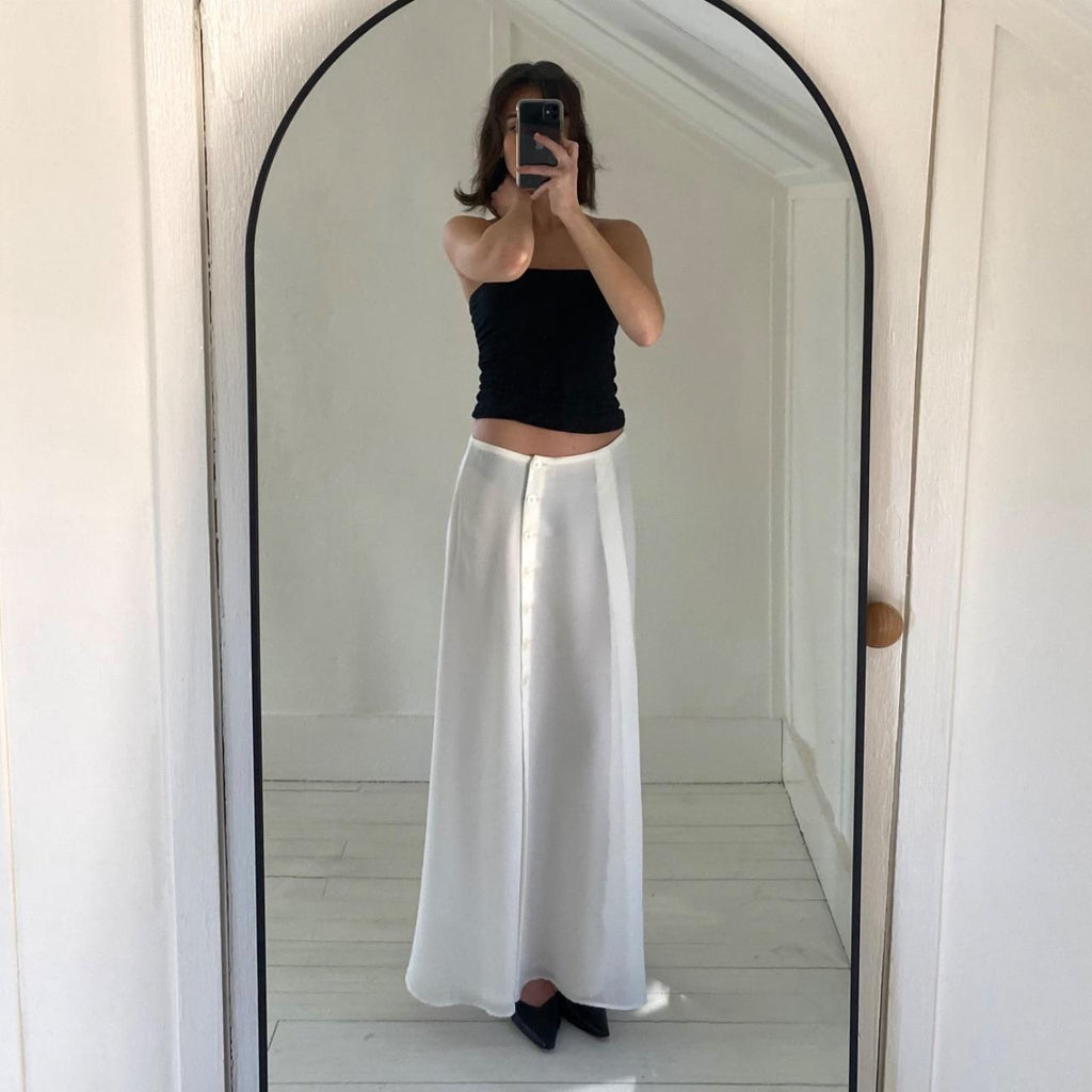 Compagnie Internationale Express Vintage 90s Button Front Maxi Skirt Size 9/10