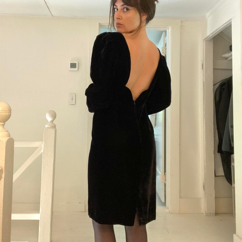 Moda Int’l Vintage 80s Velvet Backless Dress Size 4