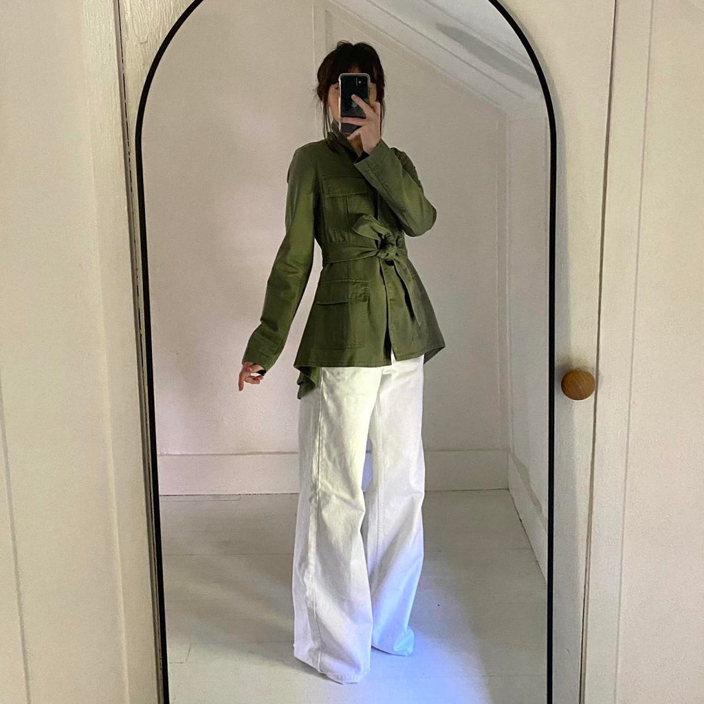 Marissa Webb Iona Peplum Hem Military Jacket Size S