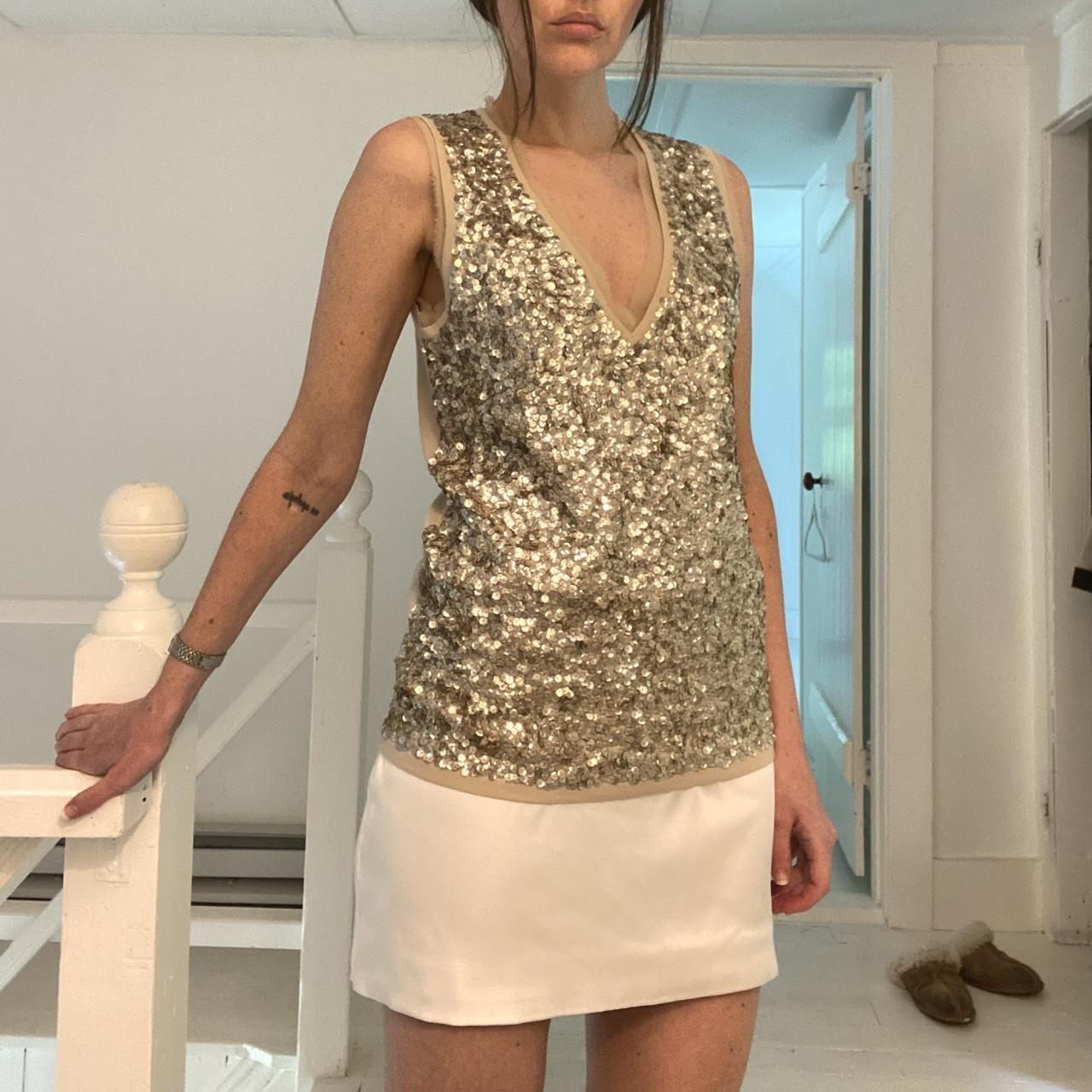 J. Crew Y2K Merino Wool Sequin Top NWT Size M