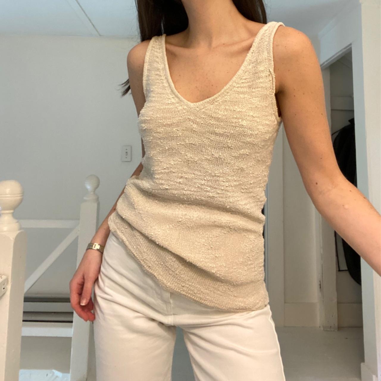 Ellen Tracy Vintage 90s Silk Boucle Knit Tank Top Size 1