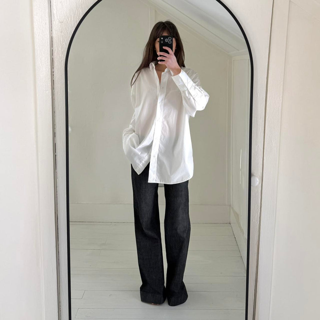 H&M Cotton Poplin Oversized Button Down Shirt Size M