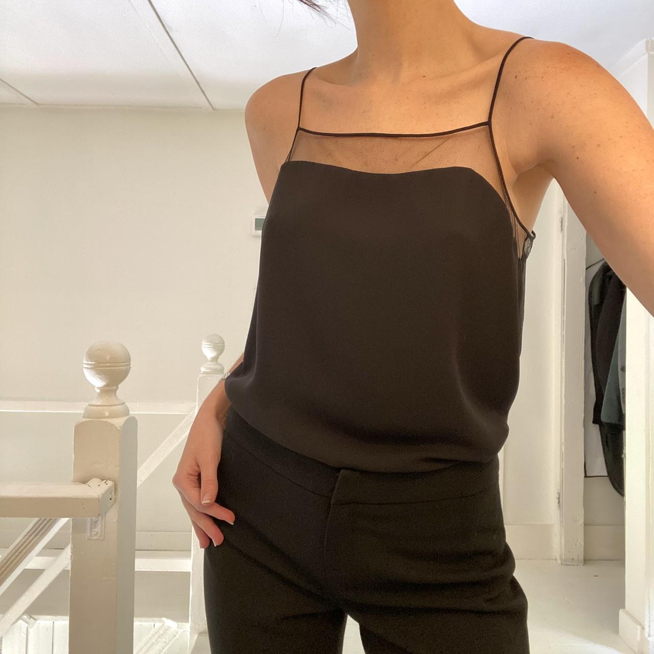 Babaton / Aritzia Sheer Mesh Trim Camisole Top Size XS