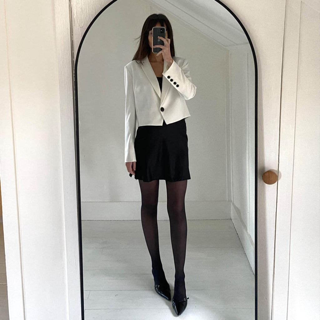 Fleur Du Mal Cropped Blazer Jacket in Spring Ivory Size 4