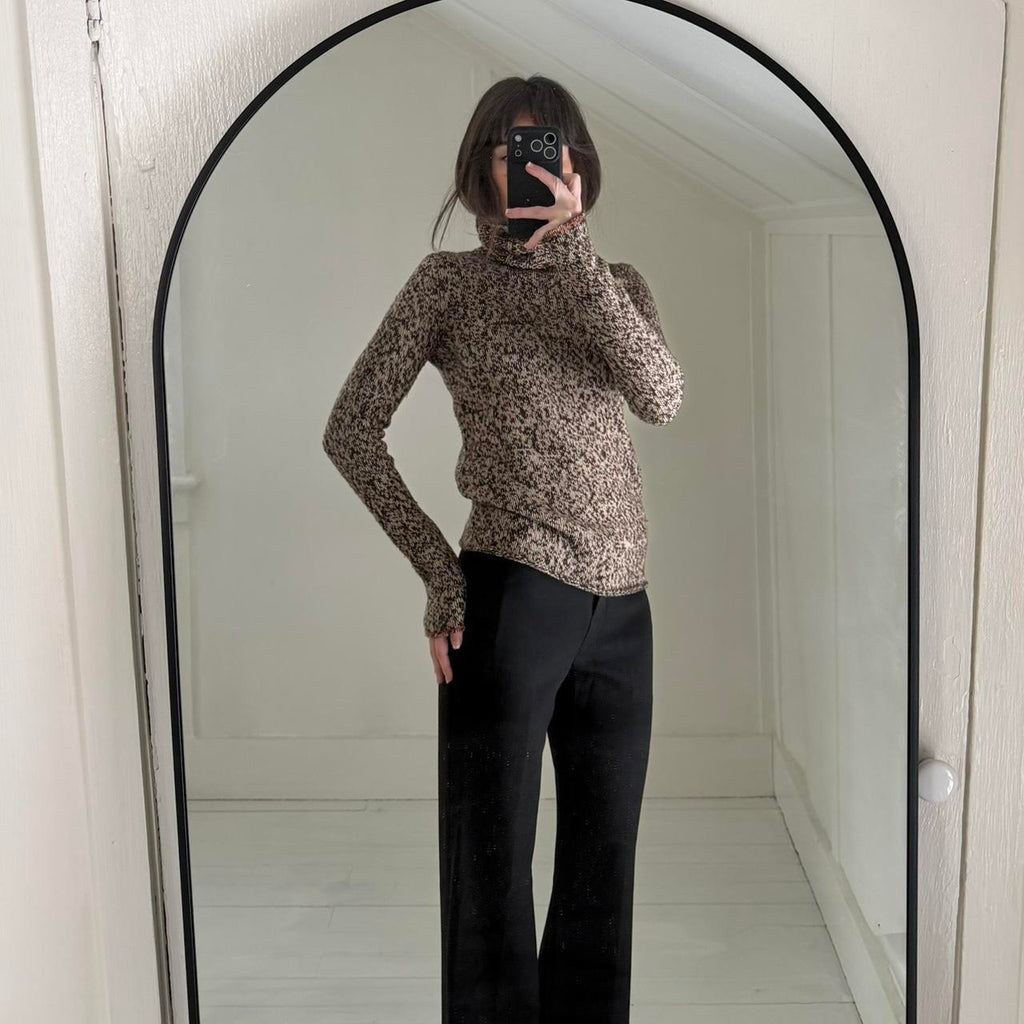 Gap Vintage Y2K Lambs Wool Marled Knit Turtleneck Sweater Size S