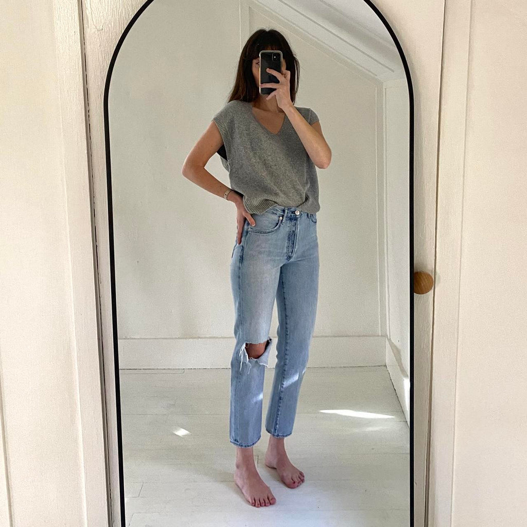 Citizens of Humanity McKenzie Distressed Curved Straight Jeans Blazing Star 24