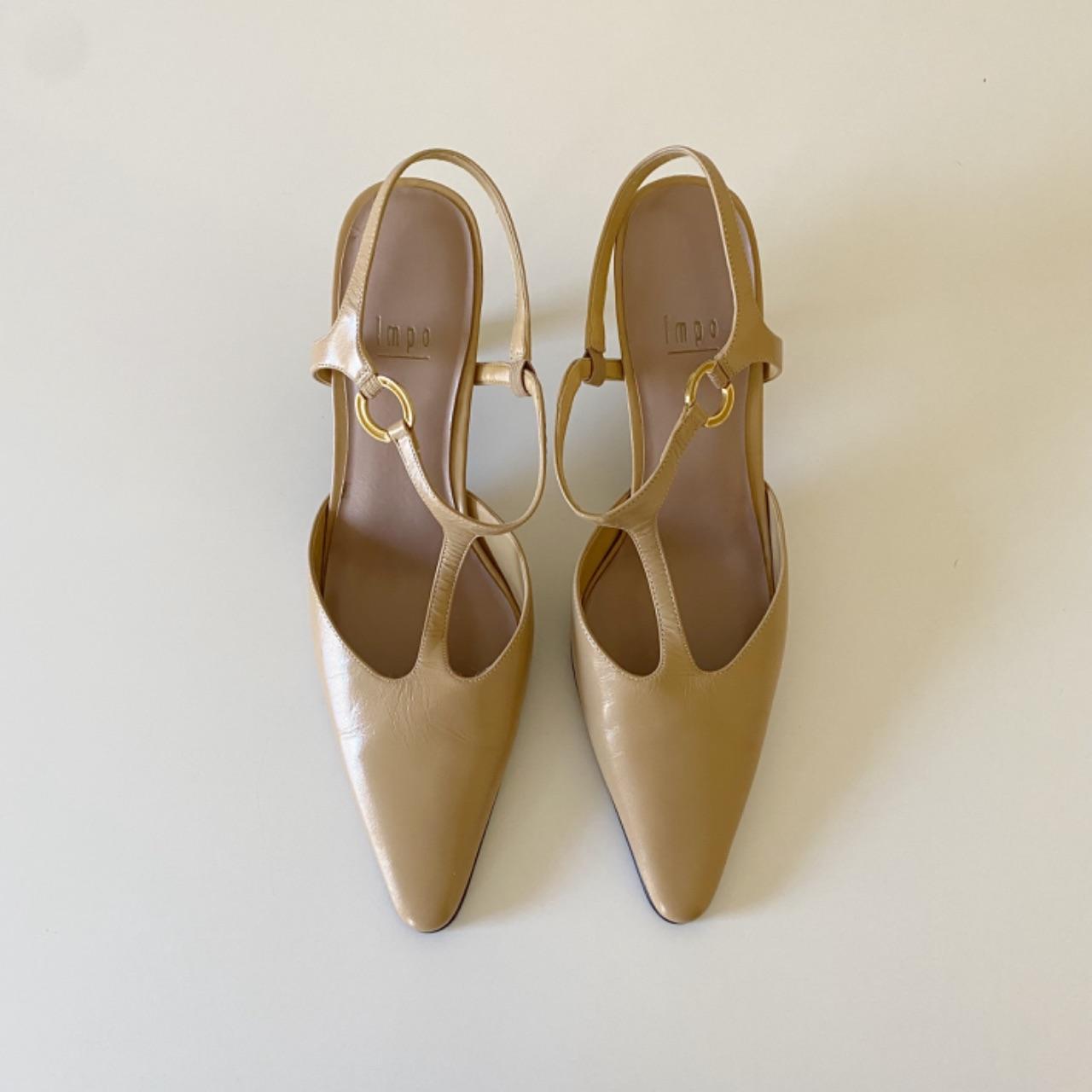Impo Vibrant Leather T-Strap Pointed Toe Slingback Heels Size 7