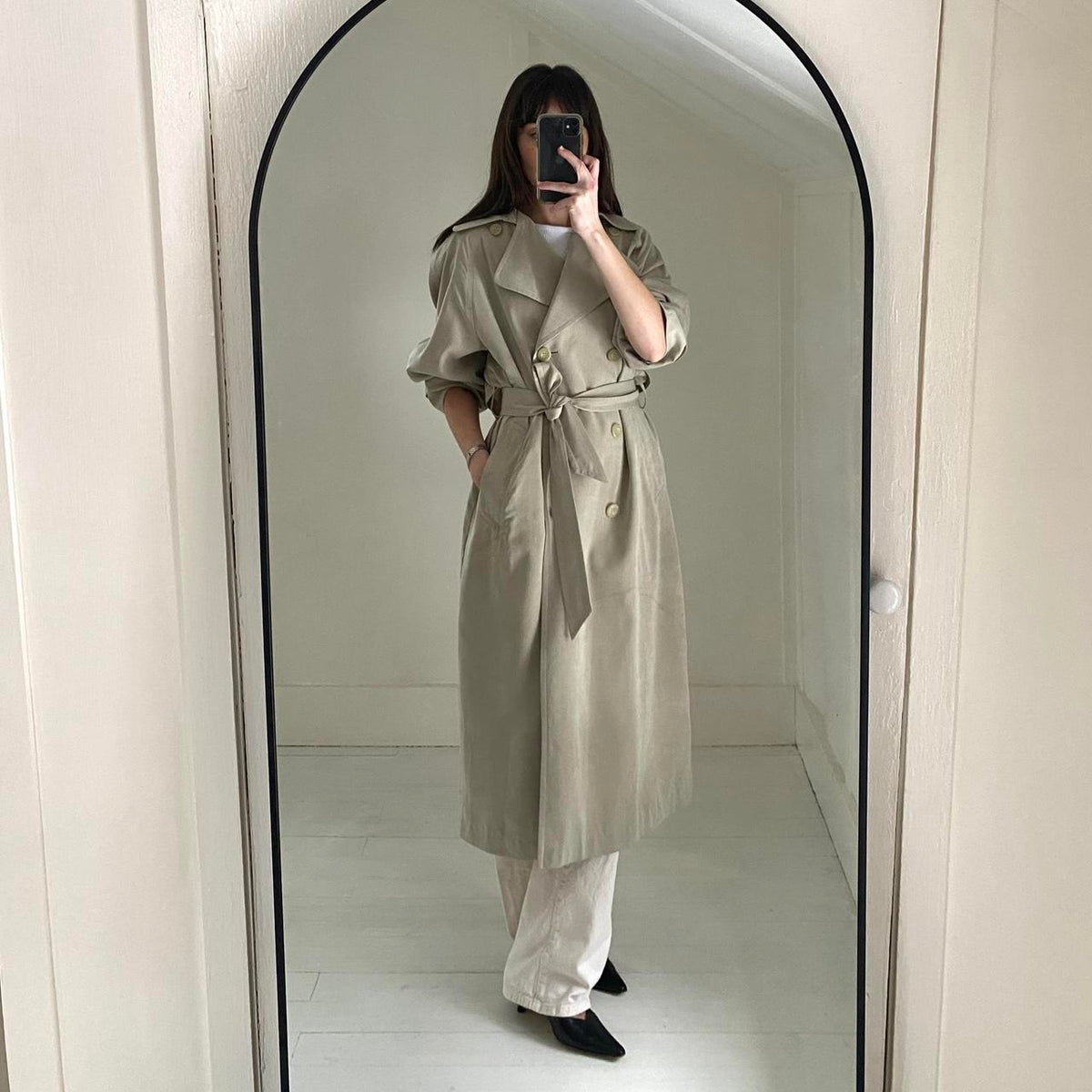 London Fog Vintage 90s Double Breasted Trench Coat Size 4P