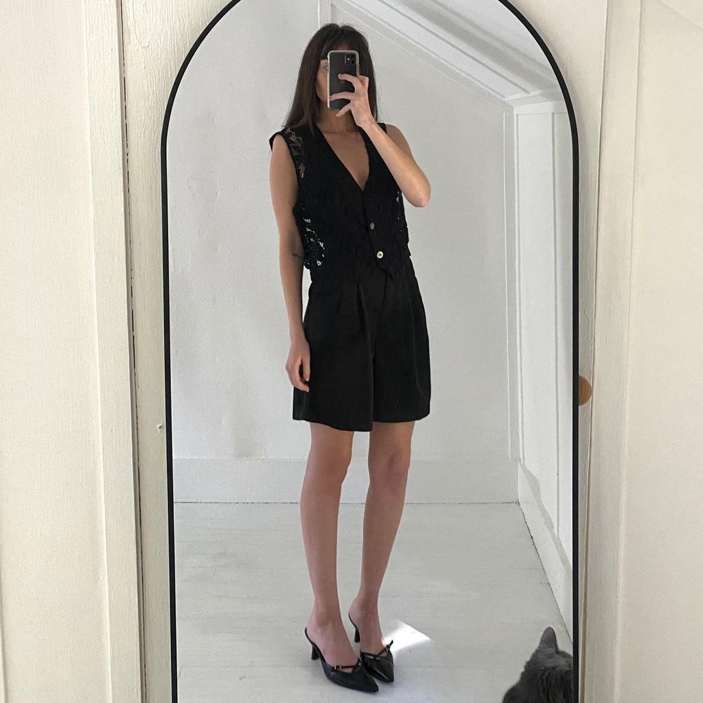 Clio Vintage 90s Sheer Lace Knit Vest Size S