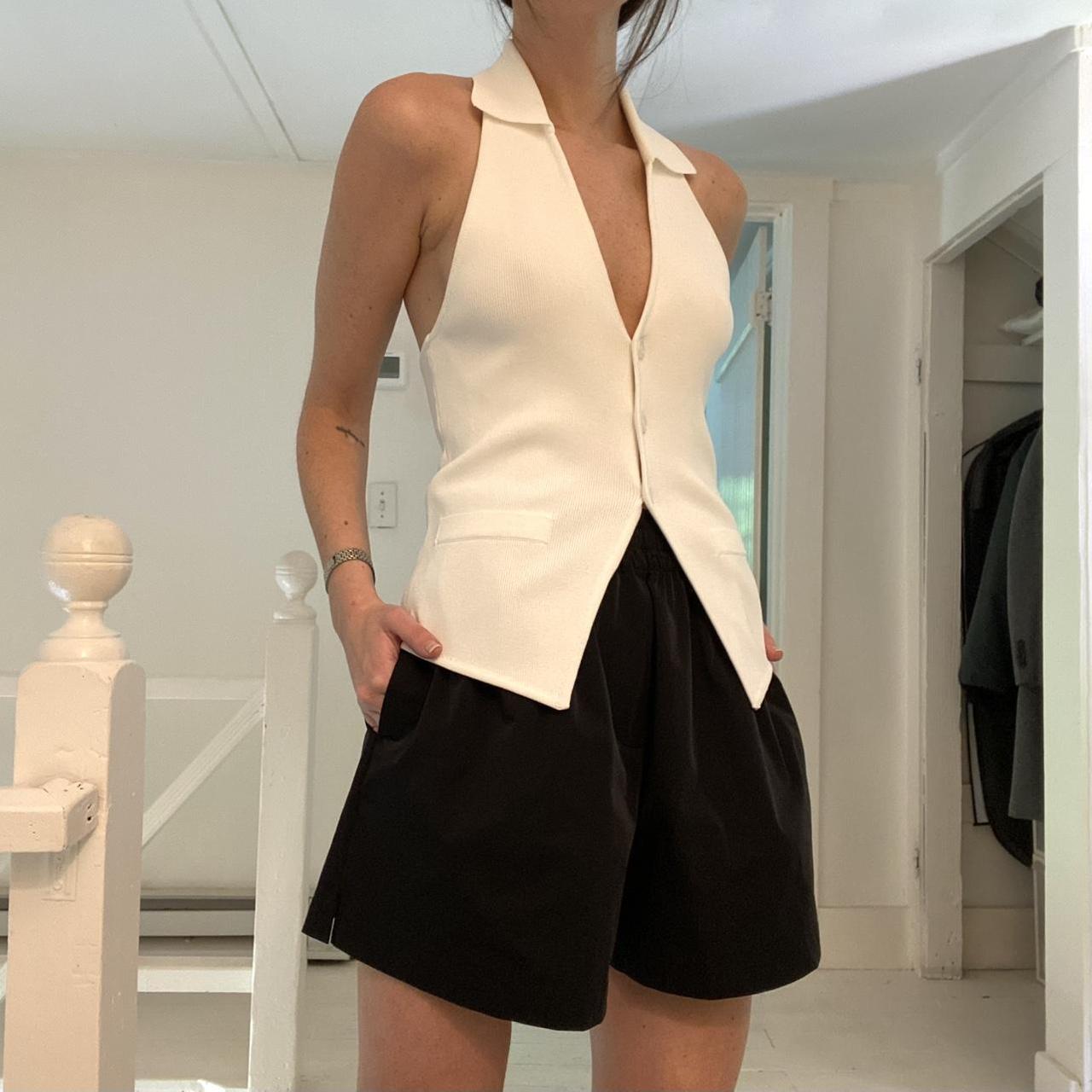 Misha Collection Bruna Halter Top Vest in Ivory Size S