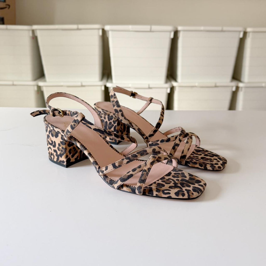 J. Crew Odette Strappy Sandals in Leopard Suede NWOT Size 10