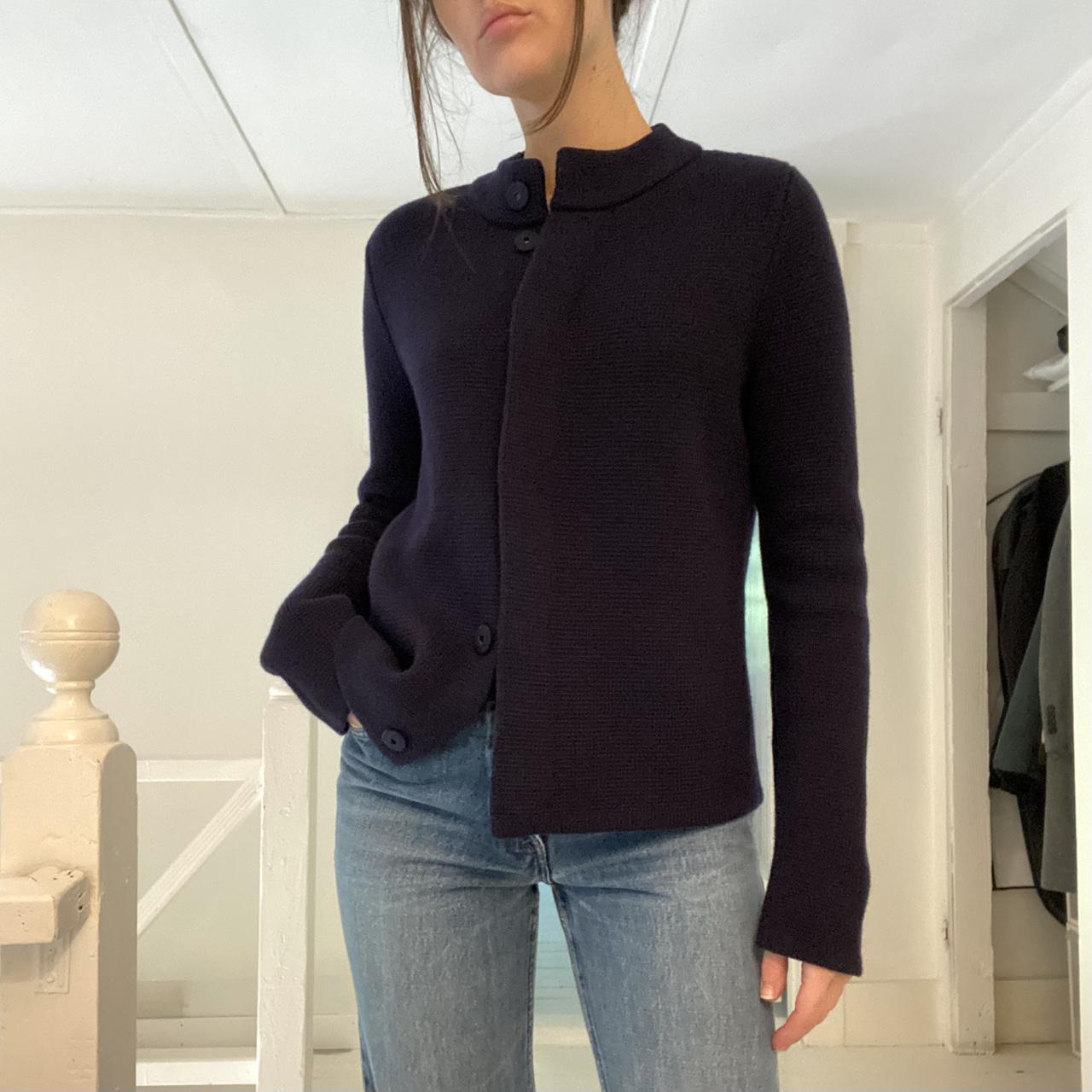 Boden Claudia Cotton Wool Cropped Cardigan in Navy Size 6