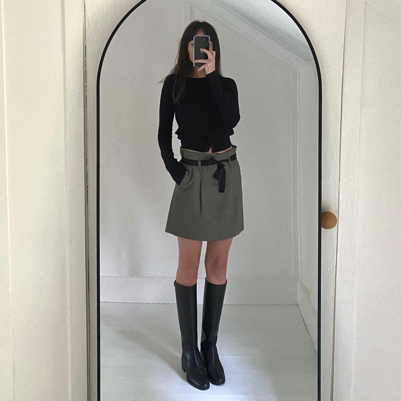 Gap Vintage Y2K Wool Belted Mini Skirt Size 1