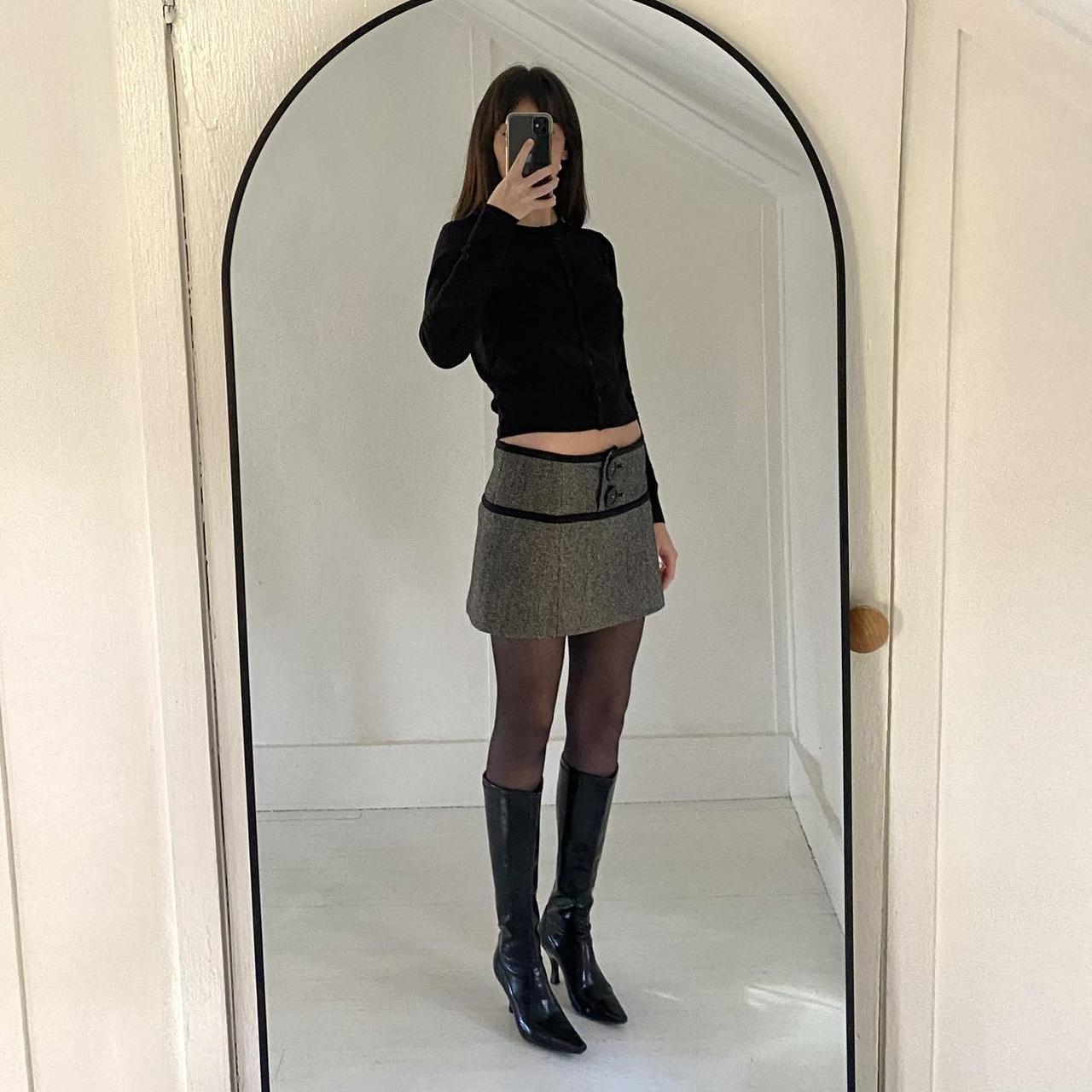 DKNY Jeans Vintage Y2K Tweed Low Rise Mini Skirt Size 9