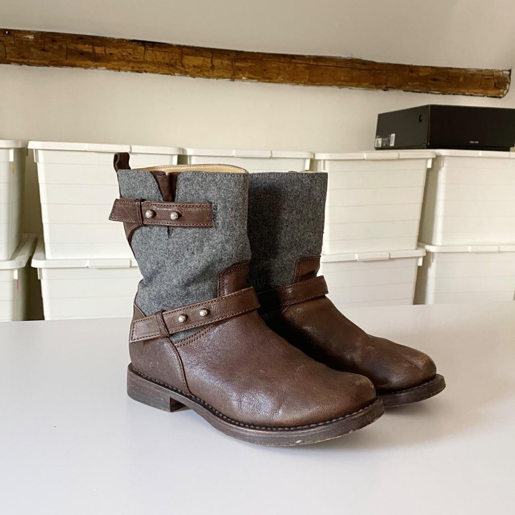 Rag & Bone Leather Mid-Calf Moto Biker Boots Size 6